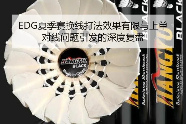 EDG夏季赛换线打法效果有限与上单对线问题引发的深度复盘